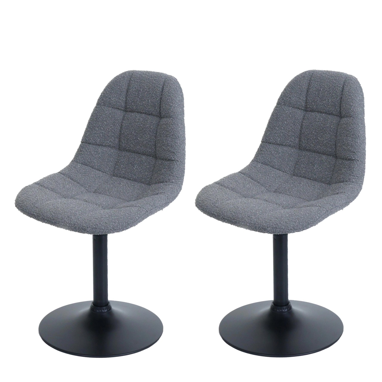 MCW Esszimmerstuhl A60 2er-Set Dunkelgrau Stoff/Textil Boucle 450g/m² günstig online kaufen