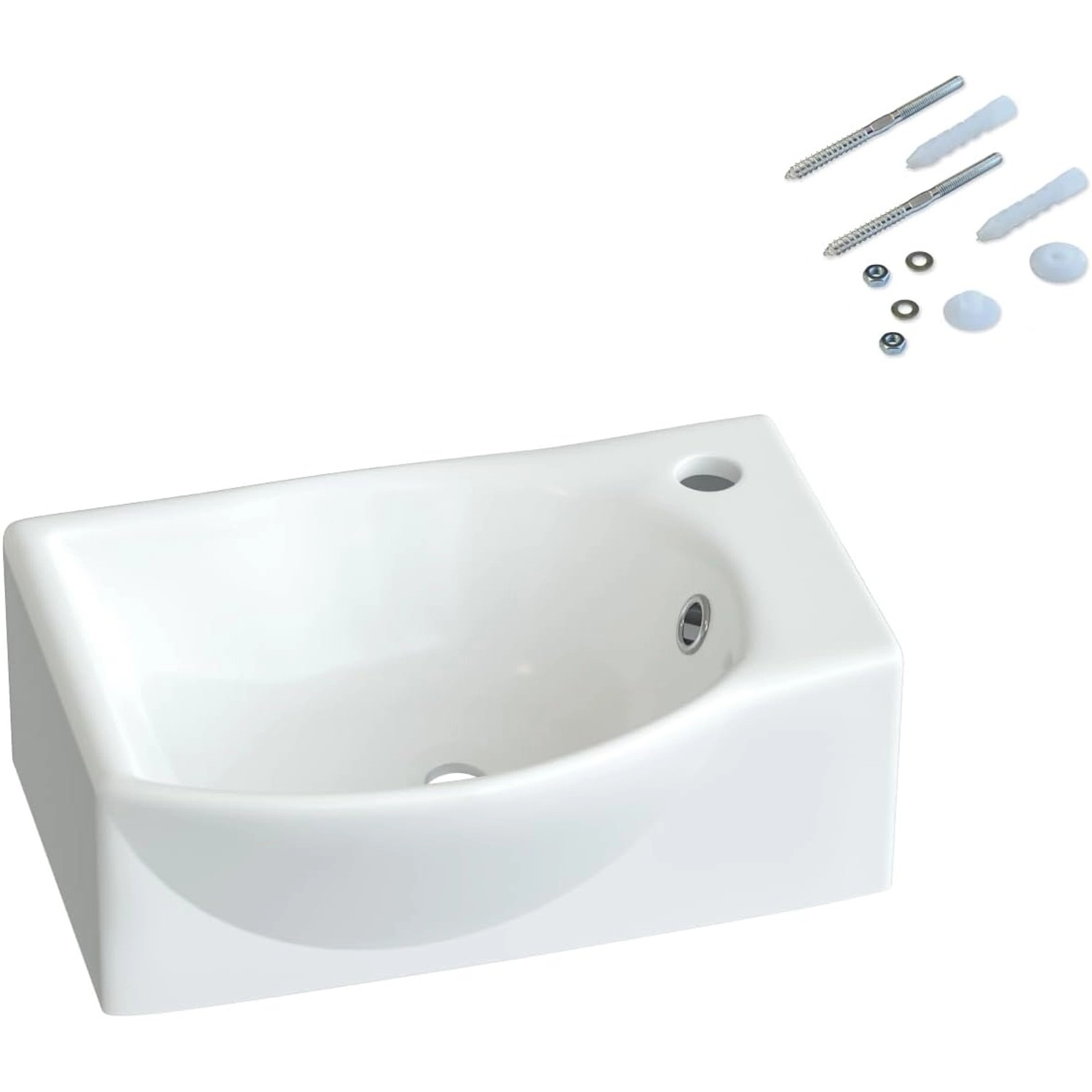 Aquabatos Handwaschbecken Keramik 40,5 x 28 x 12 cm Waschbecken Waschtisch günstig online kaufen