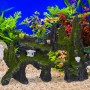 Relaxdays Aquarium Deko Felsen Polyresin Grau Grün 17 cm x 23,5 cm x 8,5 cm 450 g_2