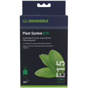 Dennerle Plant System E15 Eisendünger, 20 Stück Packung für Aquarienpflanzen.