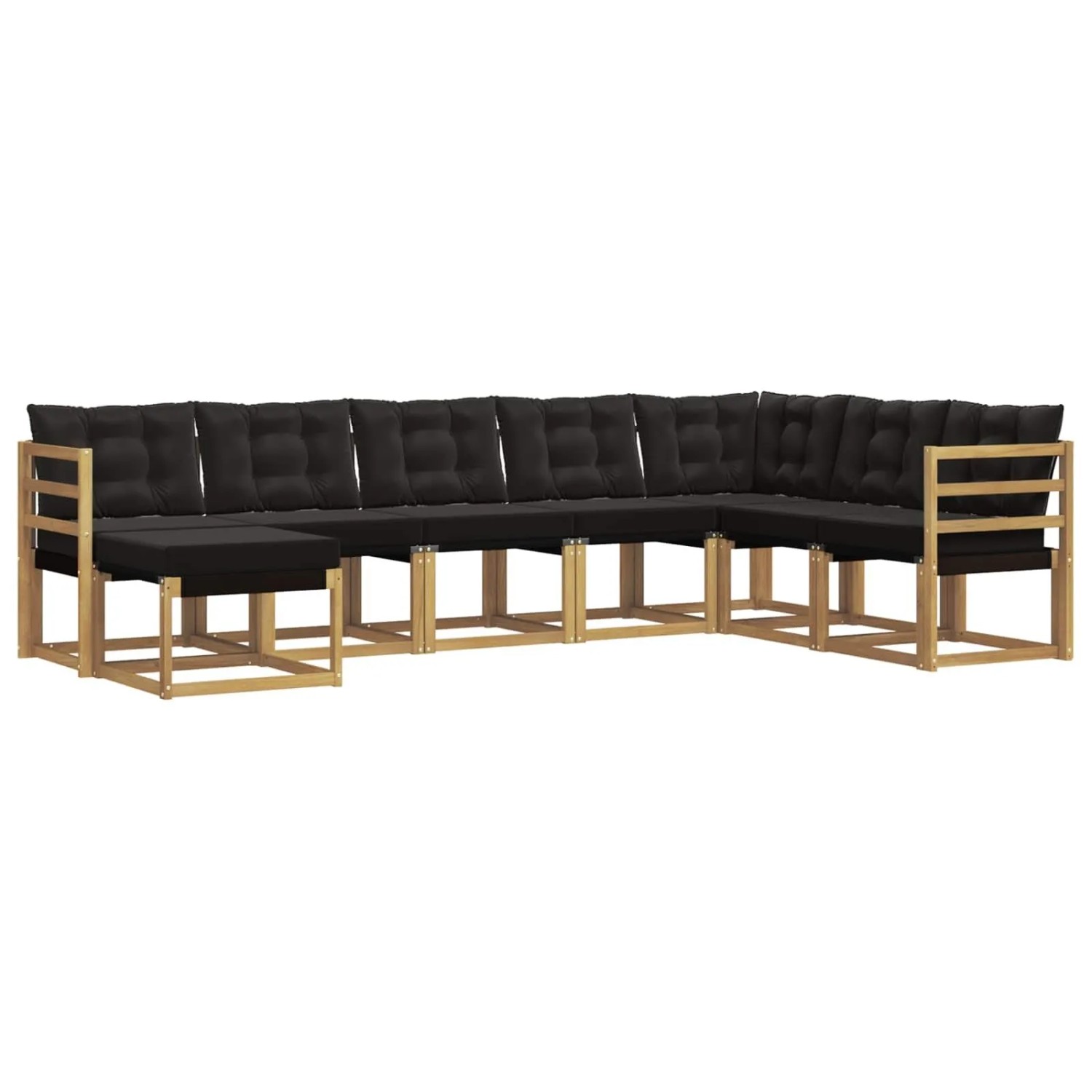vidaXL Outdoor-Sofagarnitur mit Kissen 8-Tlg Weiß und Schwarz 3389754