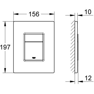 Grohe QuickFix Even WC-Drückerplatte in Chrom, Maße 156x197mm, für 2-Mengen-Spülung.