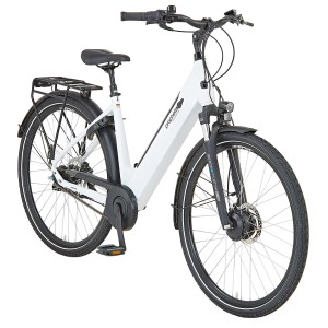 Prophete City E-Bike Geniesser 2.0 Damen, Kreide Matt, 28 Zoll. Komfort E-Bike mit tiefem Einstieg.