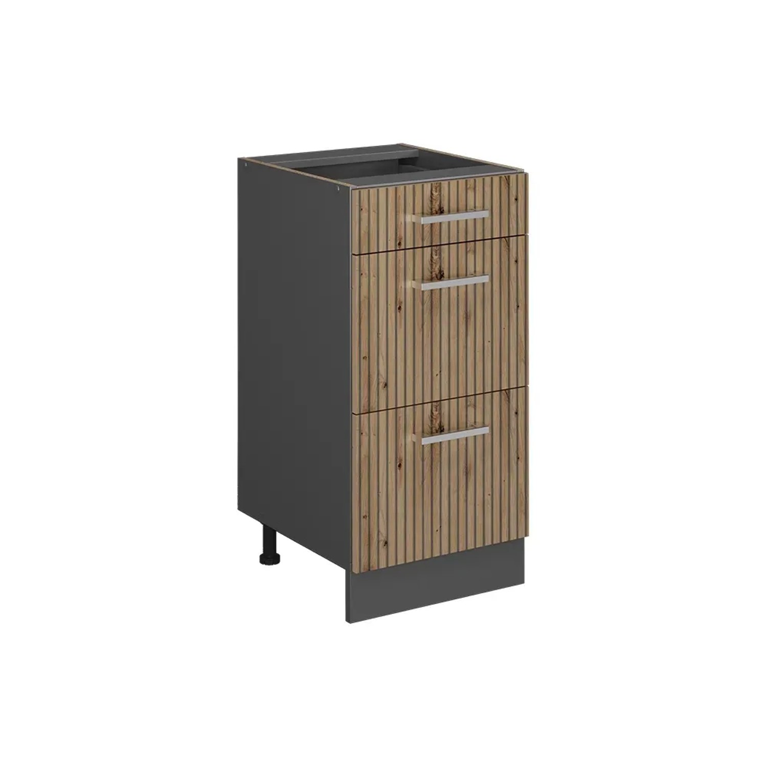 Vicco Küchenunterschrank R-Line Artisan-Eiche/Anthrazit 40 cm mit Schubladen ohne Arbeitsplatte