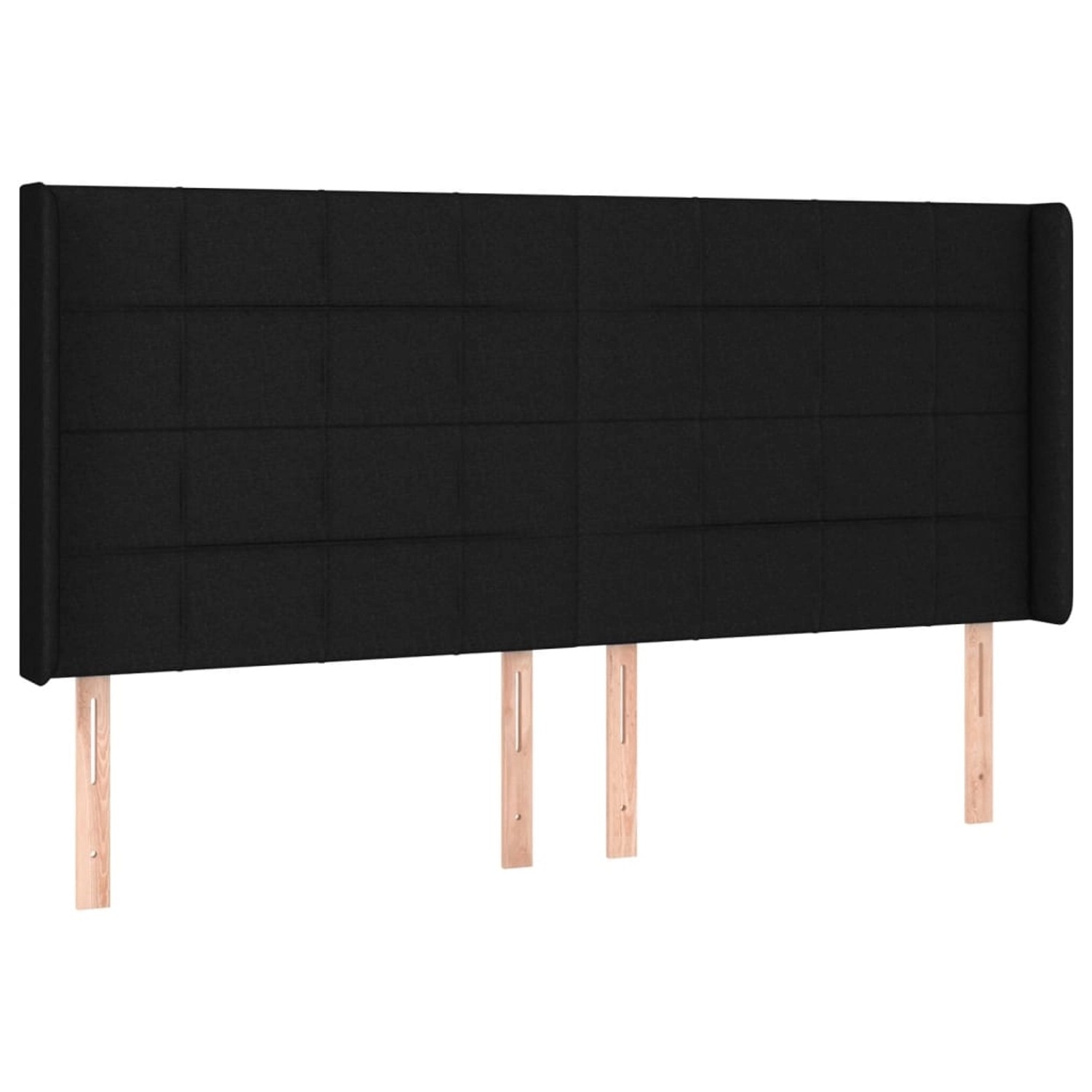 vidaXL LED Kopfteil Schwarz 203x16x118/128 cm Stoff 3124072