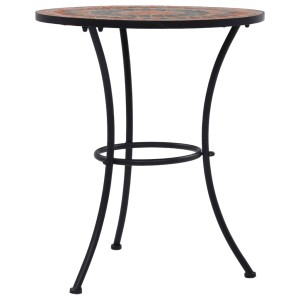 vidaXL Mosaik-Bistrotisch, orange/grau, 60 cm, Keramik-Tischplatte, ideal für Balkon und Garten.