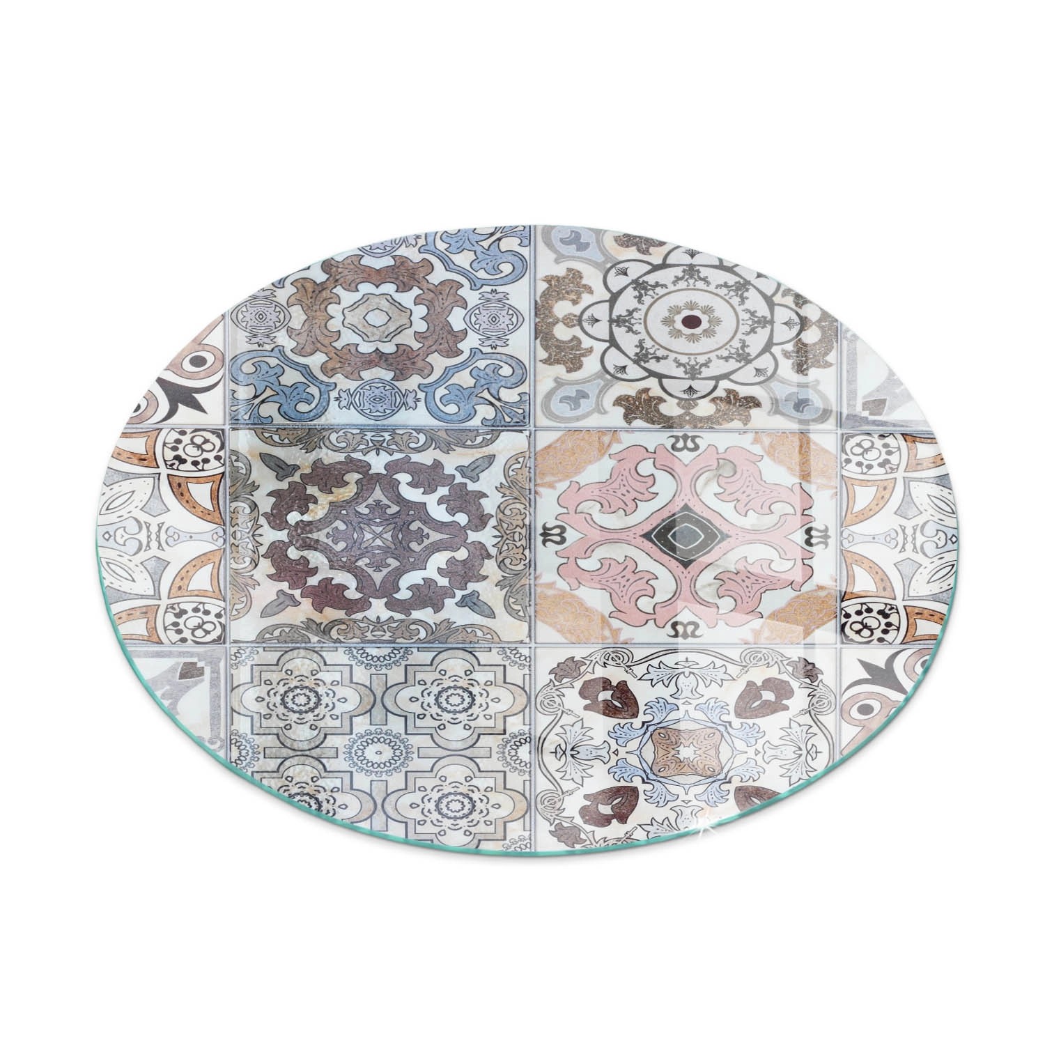 Tulup Glasplatte für Kamin Mosaikmuster in Fliesen Glasplatte unter Kamin R günstig online kaufen