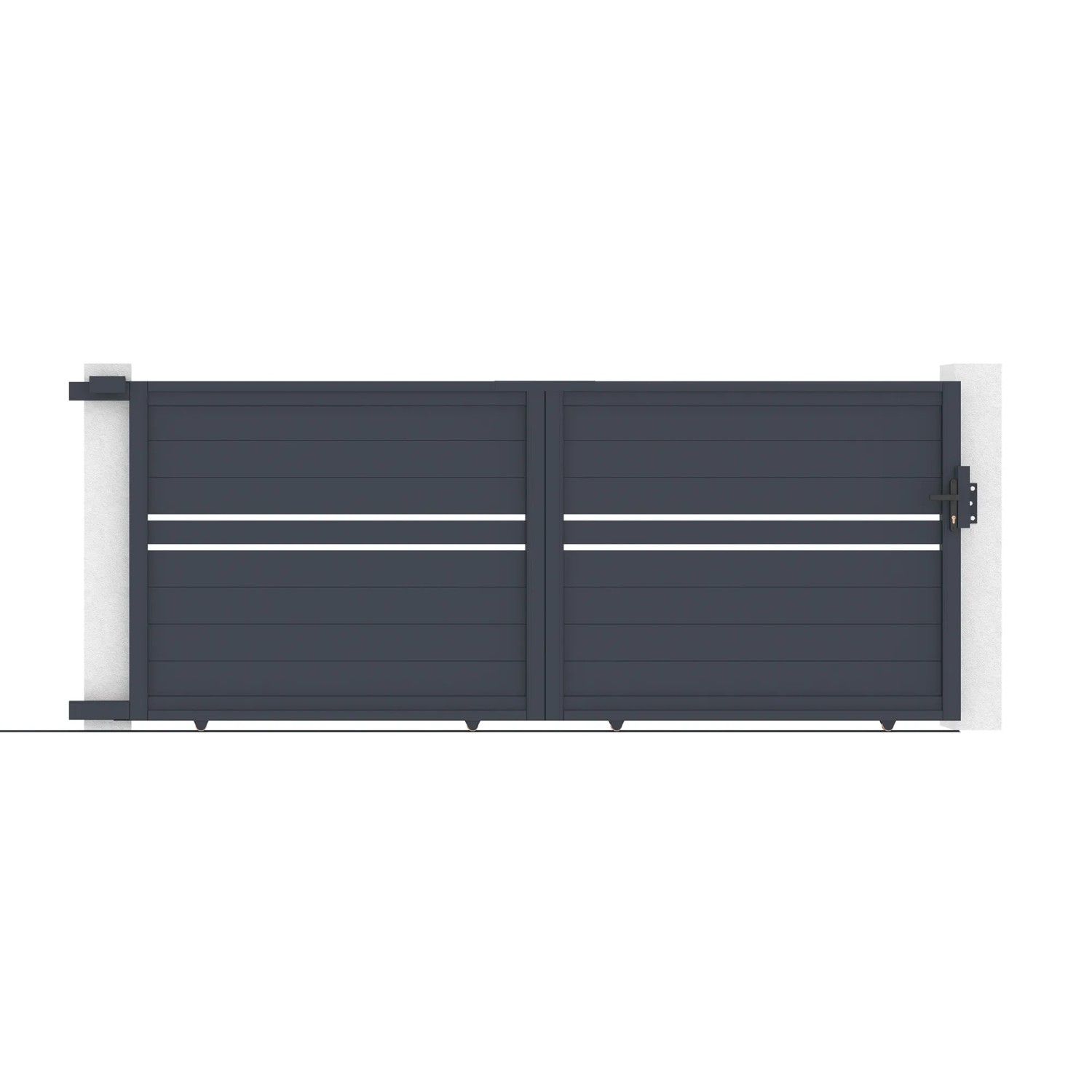 Graues Casanoov Schiebetor Cimone 3,5 m aus Aluminium mit Motorisierung.