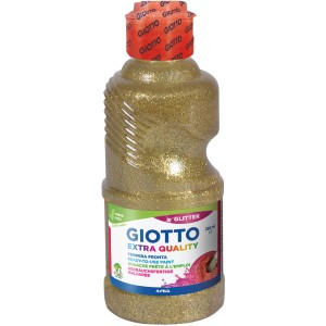 Giotto Glitter Temperafarbe Gold-Glitzer, 250ml Flasche für Bastelarbeiten.