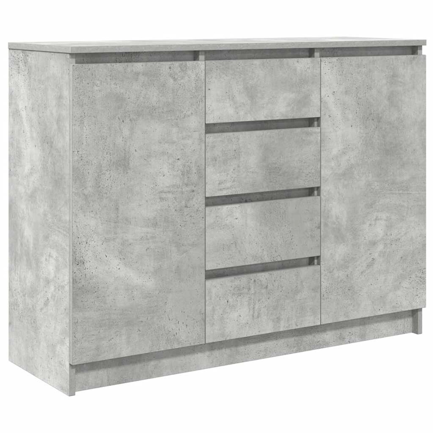 vidaXL Sideboard mit Schubladen Betongrau 100,5x35x76 cm Holzwerkstoff 3328447