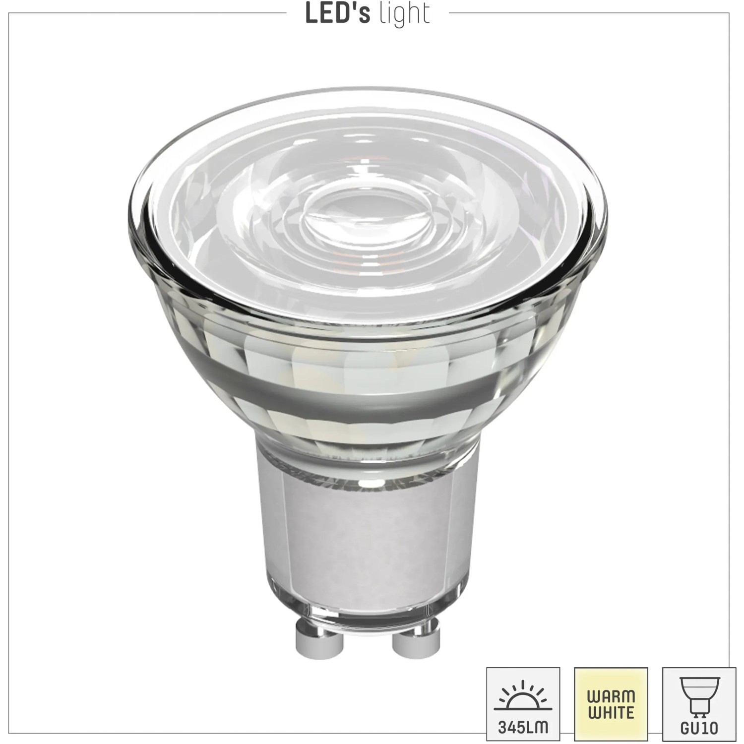 GU10 LED Spot MR16, 4W, warmweißes Licht. Energiesparendes Leuchtmittel für Wohnräume.