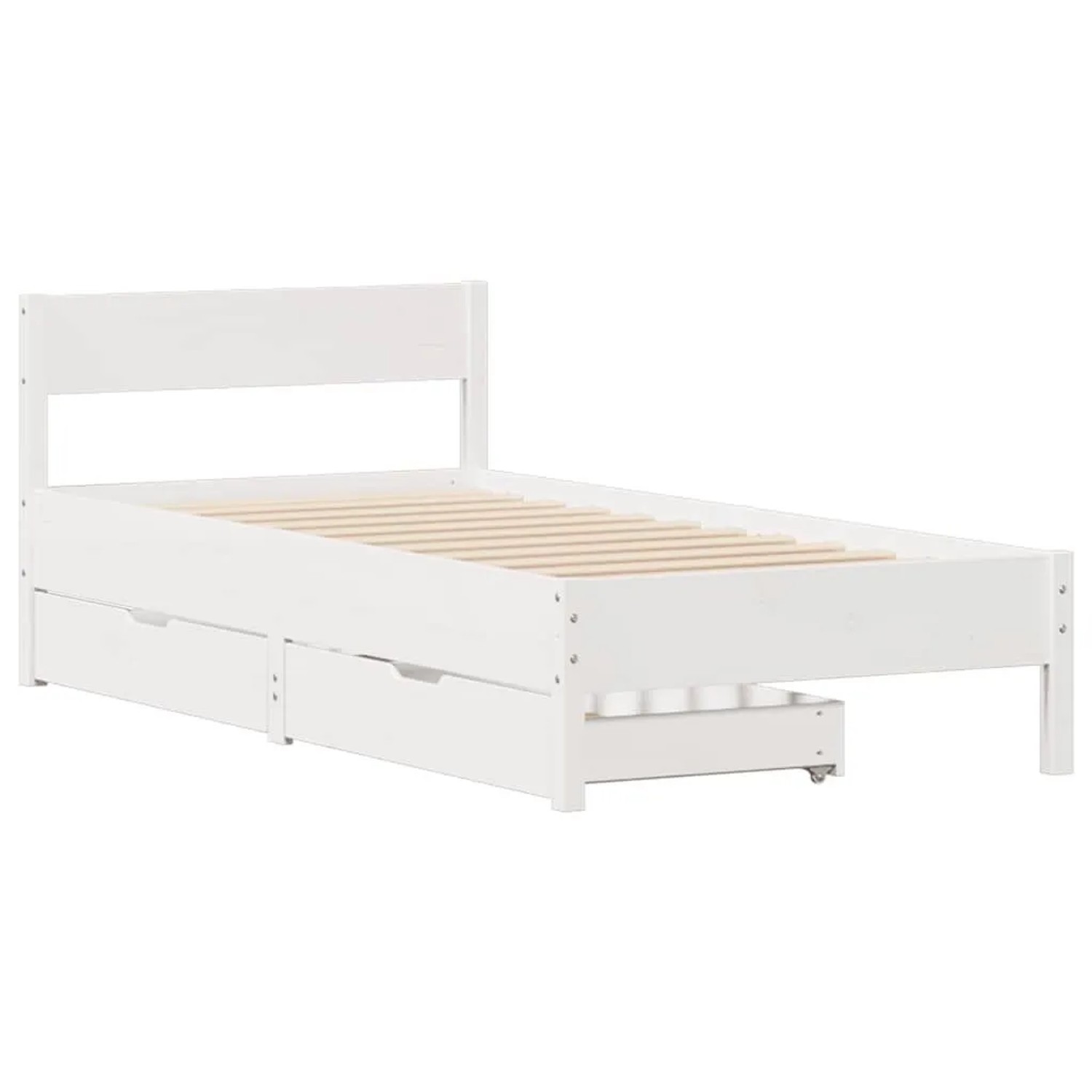 vidaXL Massivholzbett ohne Matratze Weiß 90x200 cm Kiefernholz 3301759 günstig online kaufen