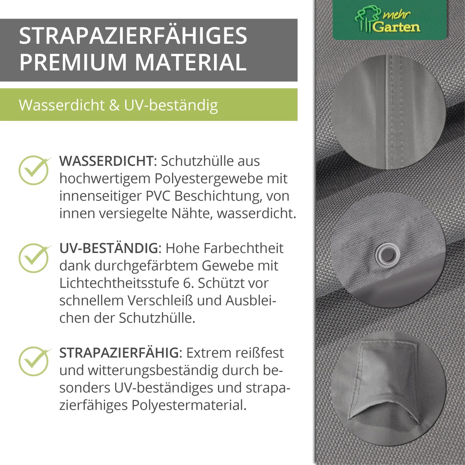 Mehr Garten Schutzhülle für Sitzgruppe, rechteckig, 320x220x94 cm, wasserdicht und UV-beständig.