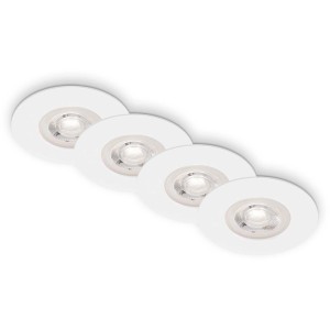 Brilo LED-Einbauleuchten Kulana, 4er-Set, weiß matt, 4,9W. LED-Strahler für Innenräume, z.B. Bad.