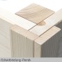 Detailaufnahme Eckverbindung des Skan Holz Gartenhauses Hengelo aus Holz.
