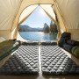 Graue ECD Germany Camping Isomatte 185x62x15 cm aus Nylon im Zelt mit Seesicht.