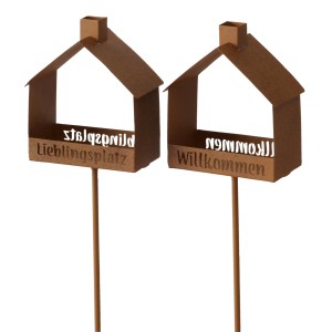 Boltze Vogelfutterstation Gonzo, 2-fach sortiert, aus Eisen im Used-Look. Gartendekoration.