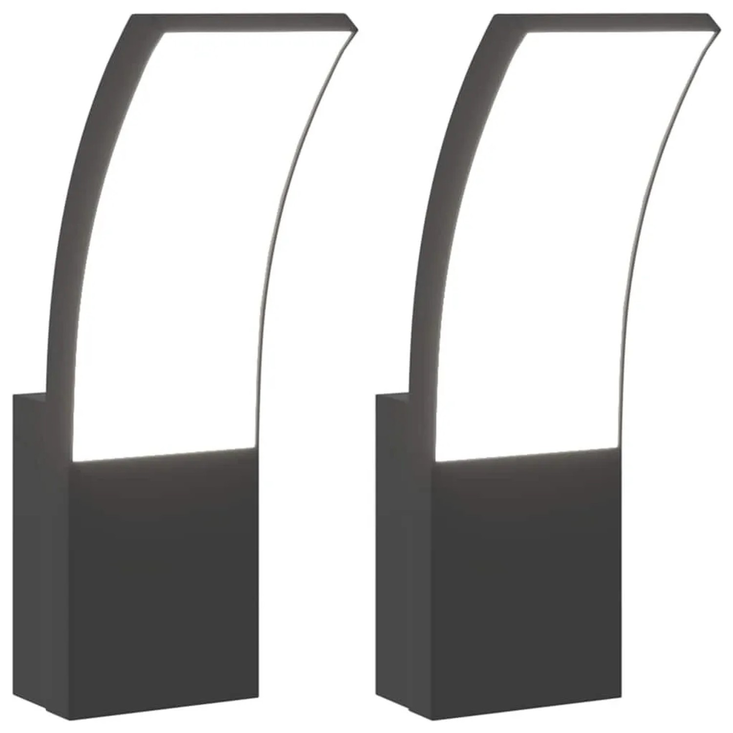 vidaXL LED-Außenwandleuchten 2 Stk Schwarz Aluminiumdruckguss 4006261