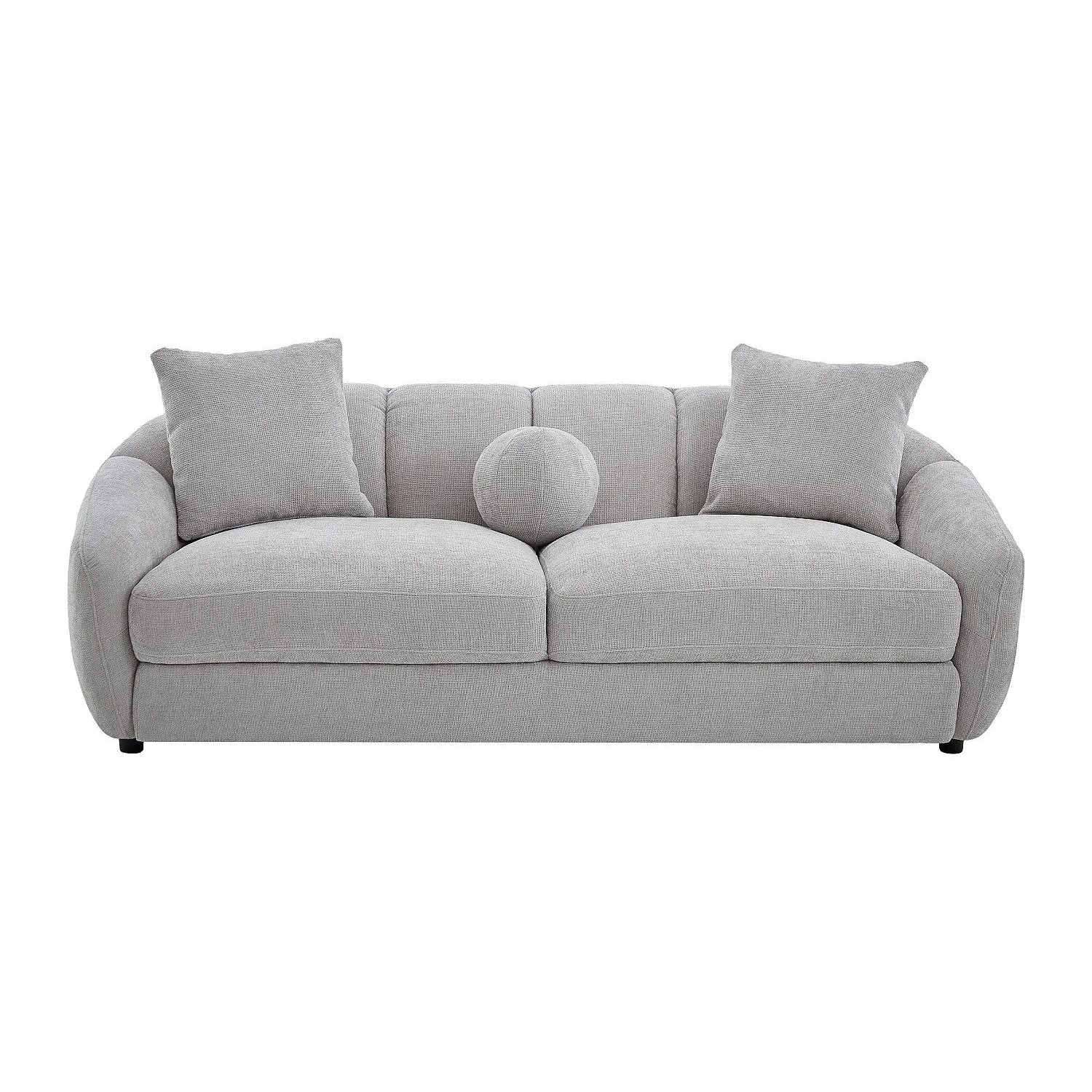 Vente-unique Sofa Ohne Schlafmöglichkeit Nafeki Hellgrau 216 cm