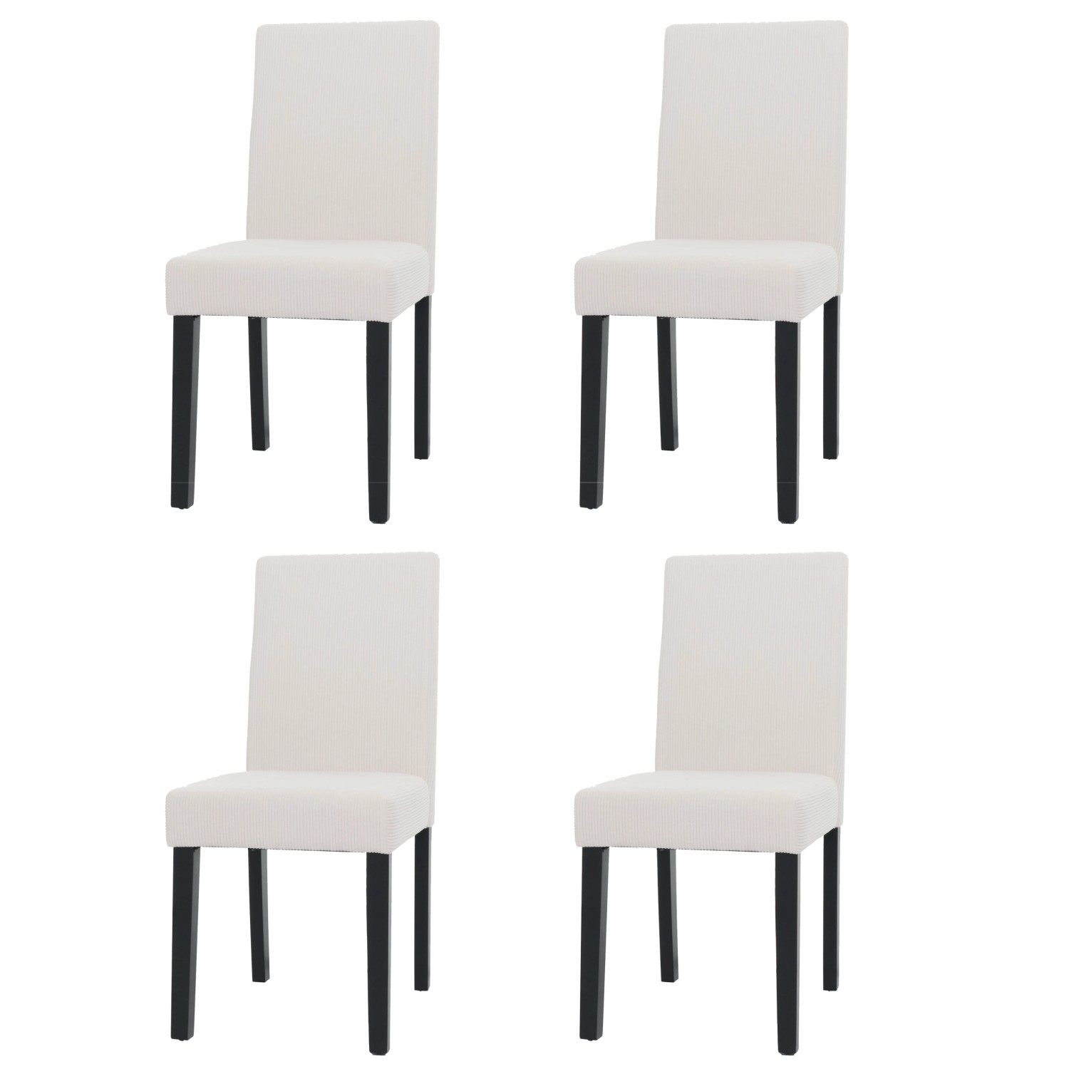 MCW Esszimmerstuhl Littau Cord 4er-Set Creme Dunkle Beine günstig online kaufen