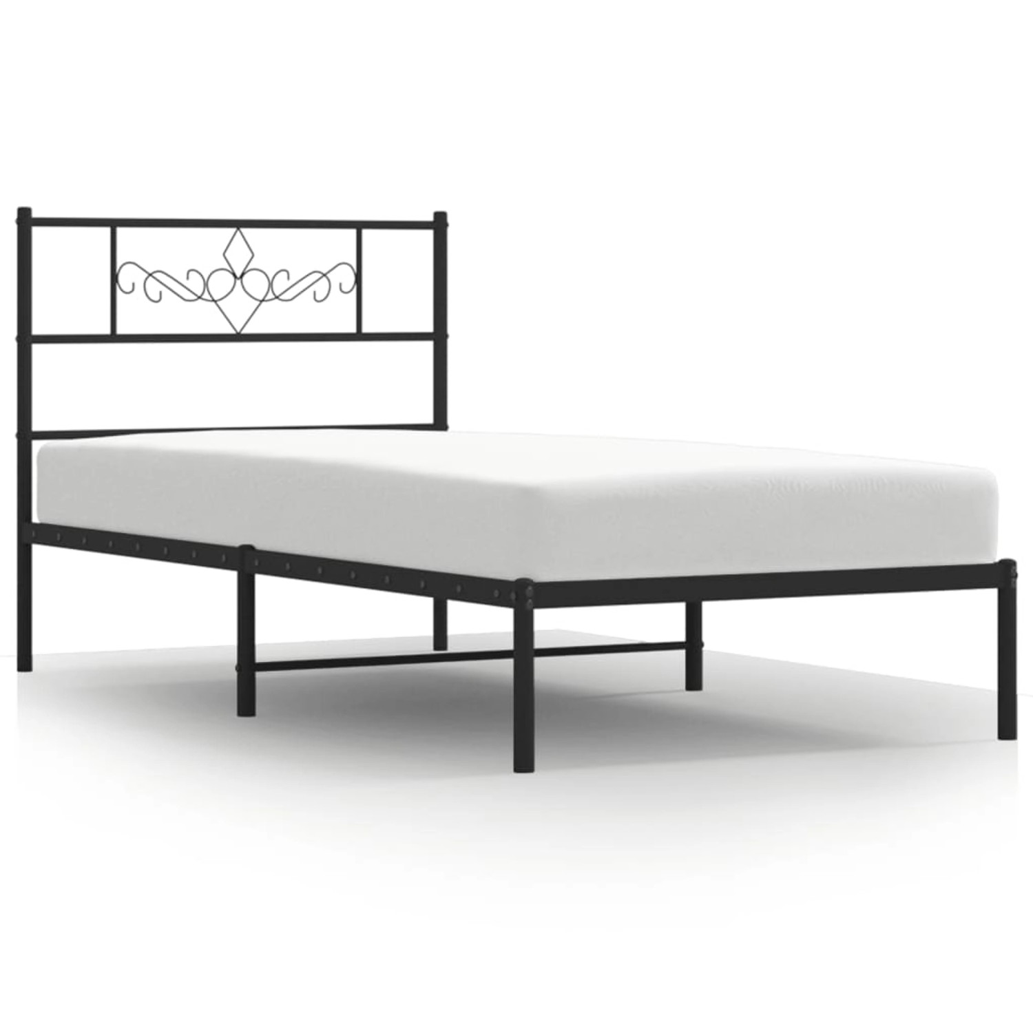 vidaXL Bettgestell mit Kopfteil Metall Schwarz 100x200 cm Modell 81953949 günstig online kaufen