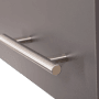 Detailaufnahme: Grauer Respekta Oberschrank Merle mit Metallgriff. Küchen-Hängeschrank.