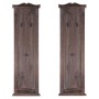 MCW Wandgarderobe H33 2er-Set, braun im Shabby-Look mit Haken.
