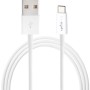 Weißes USB 2.0 Ladekabel mit USB Typ-C Anschluss, 1 m Länge für Computer & Multimedia.