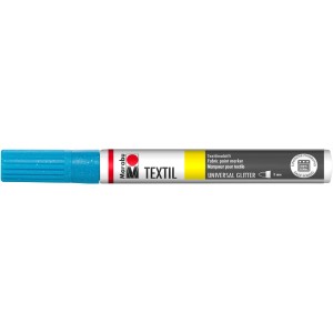 Marabu Textil-Painter Glitter-Petrol, 3 mm Stoffmalstift für Textilien.