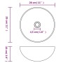 Techn. Zeichnung: Rundes vidaXL Keramik-Waschbecken mit 28 cm Durchmesser, 10 cm Höhe, 4,5 cm Abfluss.