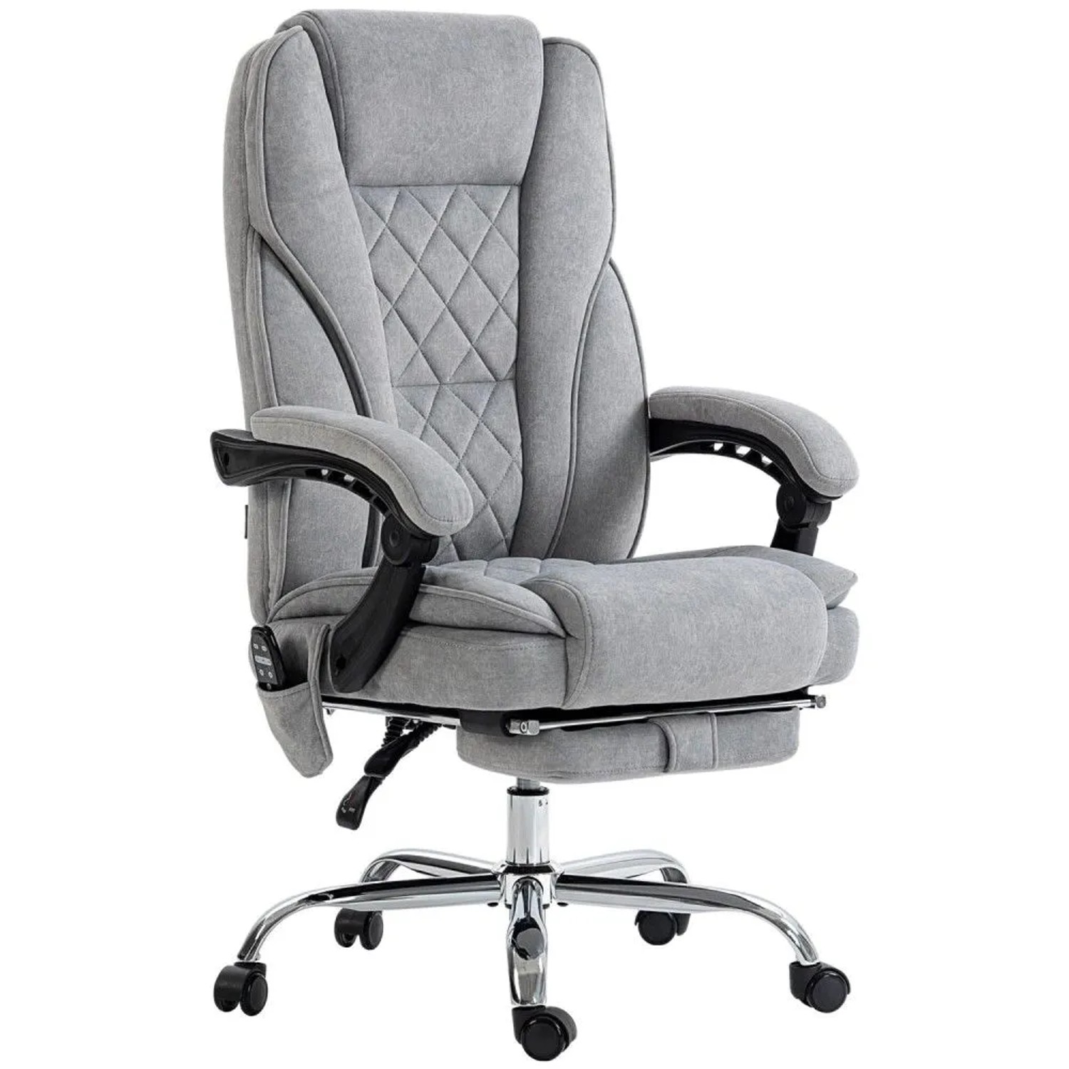 Vinsetto Bürostuhl mit Massagefunktion Polyester Stahl 72L x 67B x 111-119H cm Grau