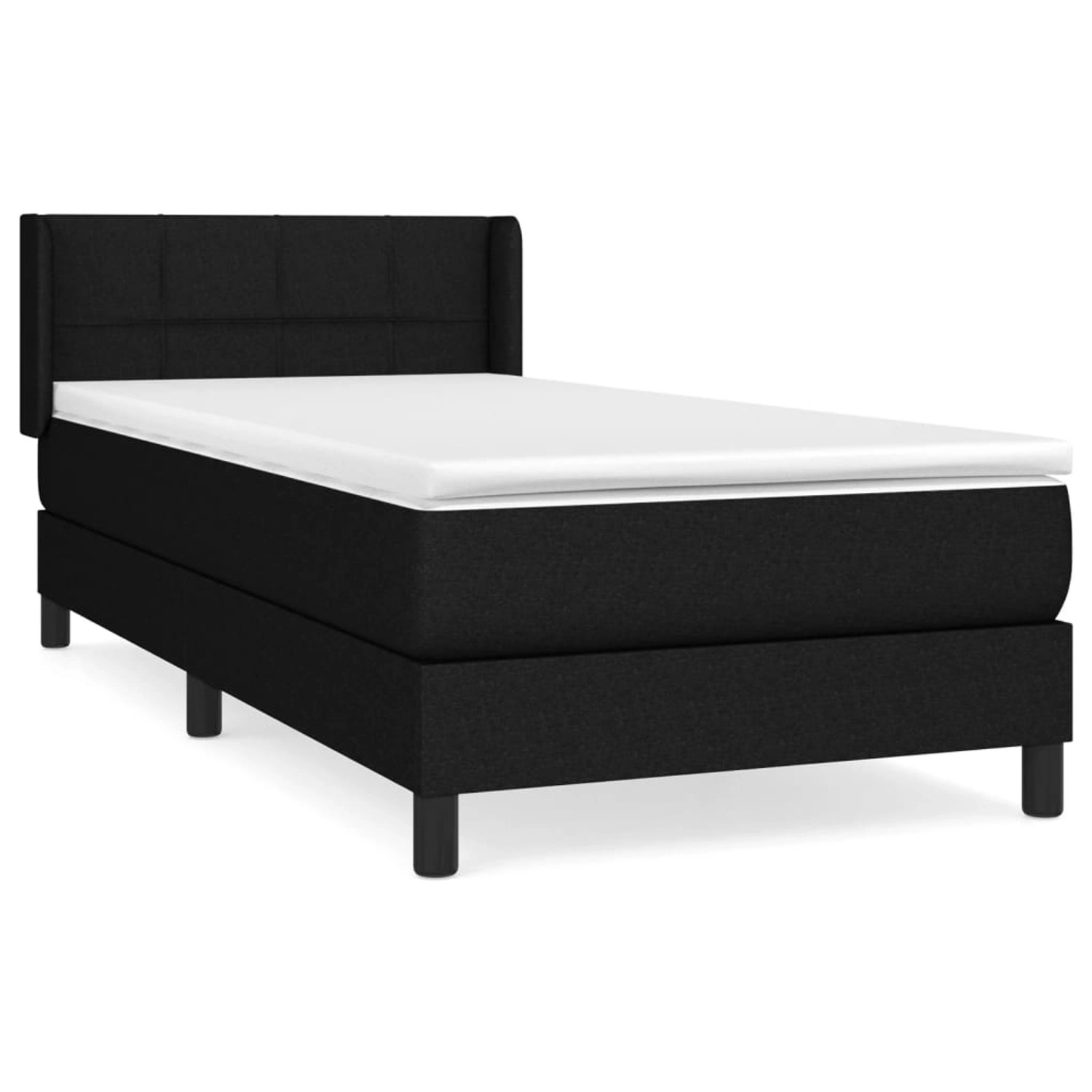 vidaXL Boxspringbett mit Matratze Schwarz 90x190 cm Stoff 3129675 günstig online kaufen
