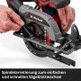 Einhell Akku-Handkreissäge TP-CS 18/136-C Li BL: Detailaufnahme Sägeblattwechsel mit Werkzeug.