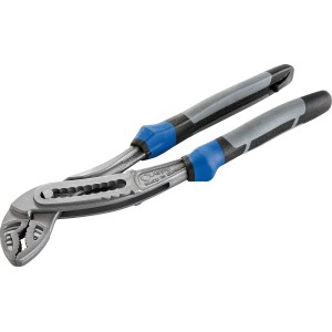 LUX Wasserpumpenzange Professional, 240 mm, mit blau-grauem Griff. Zange zum Greifen, Anziehen und Lösen.
