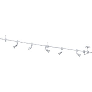 Eglo LED-Schiene Vilanova in Alu-Chrom mit 5 Spots. Modernes Design für flexible Beleuchtung.