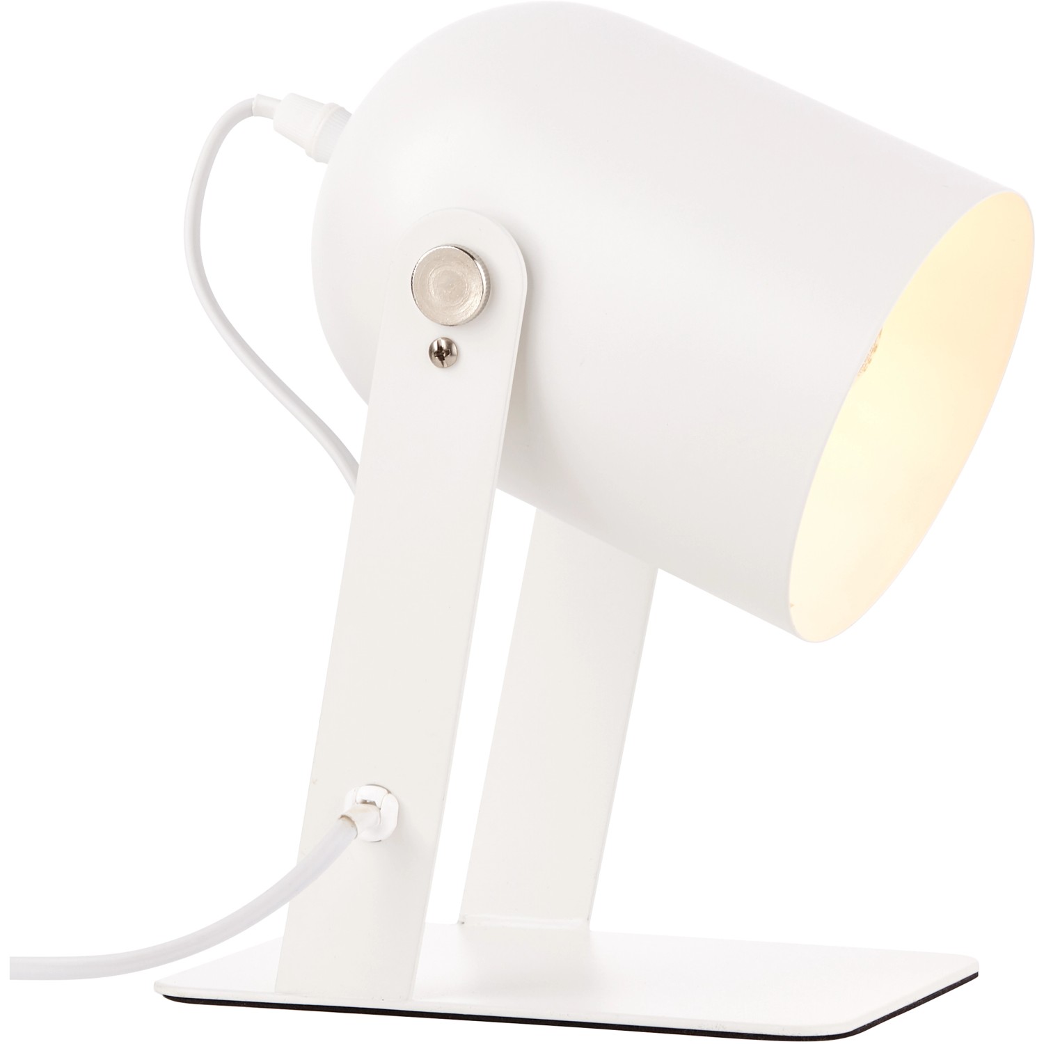 Weiße Brilliant Tischlampe Yan, E27, 29 cm, im modernen Design.