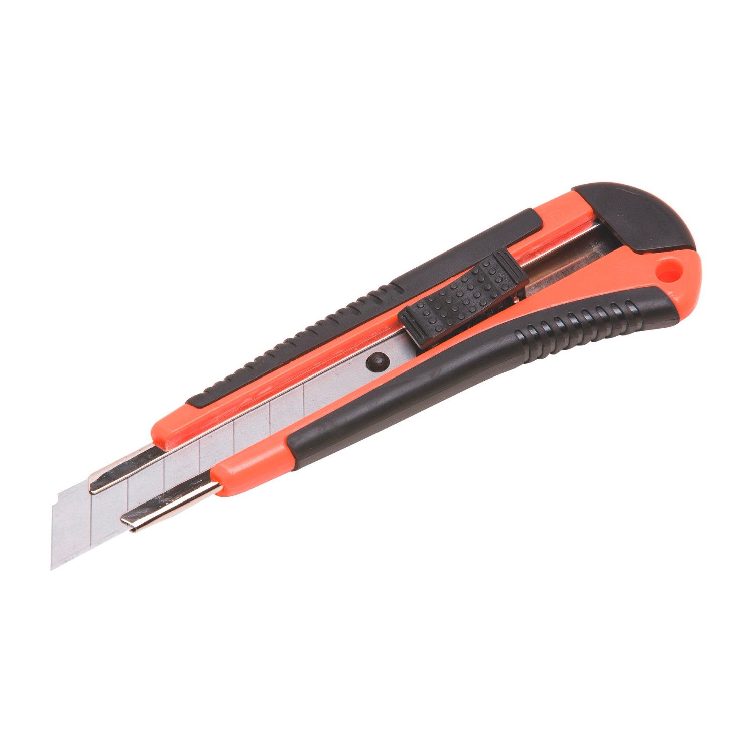 OBI Cuttermesser mit orange-schwarzem Griff und ausfahrbarer Klinge.