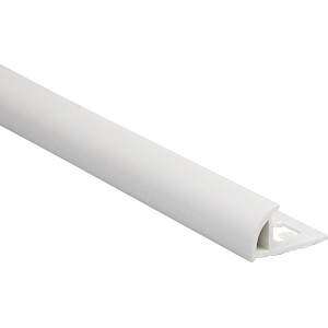 Viertelkreis-Abschlussprofil, PVC, matt weiß, 6 mm x 1 m, für Fliesen.