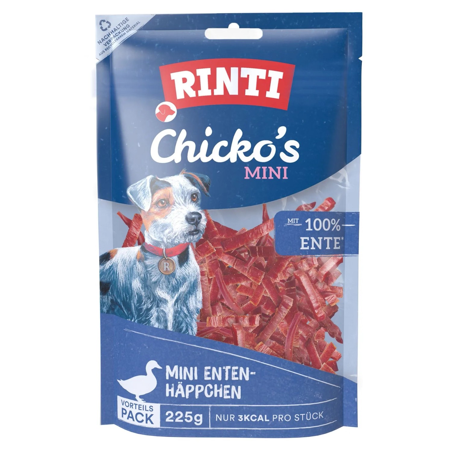 Rinti Hunde-Natursnacks Chicko Mini Enten-Häppchen 225 g