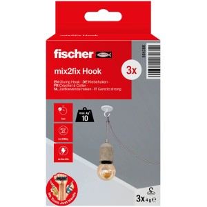 Fischer Klebehaken Gow 3er-Pack: Klebehaken für leichte Deko-Objekte, einfache Montage ohne Bohren.