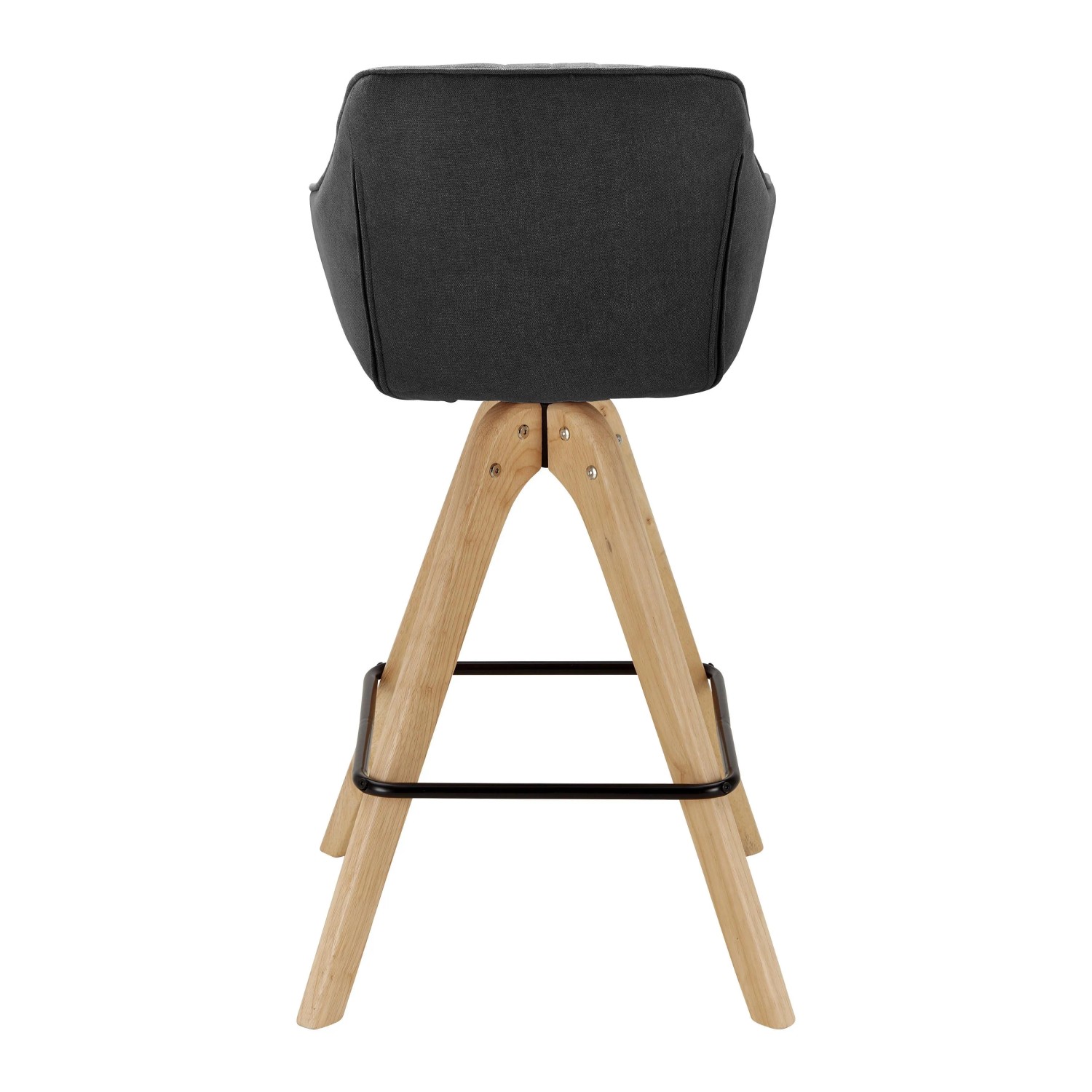 Bessagi Home Barhocker Leonie Dunkelgrau Webstoff Drehbar Gepolstert_4