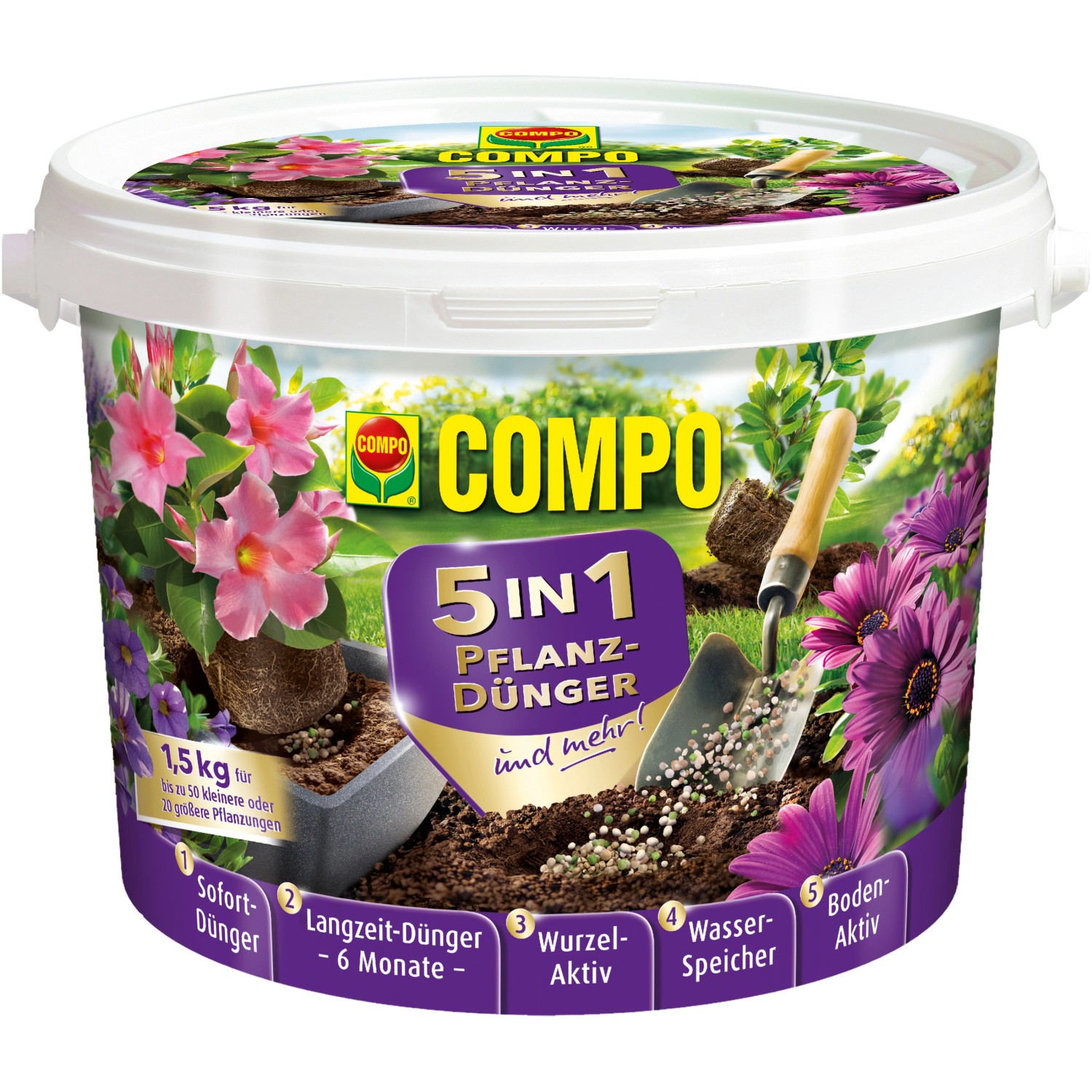 Compo 5in1 Pflanz-Dünger und mehr 1,5 kg