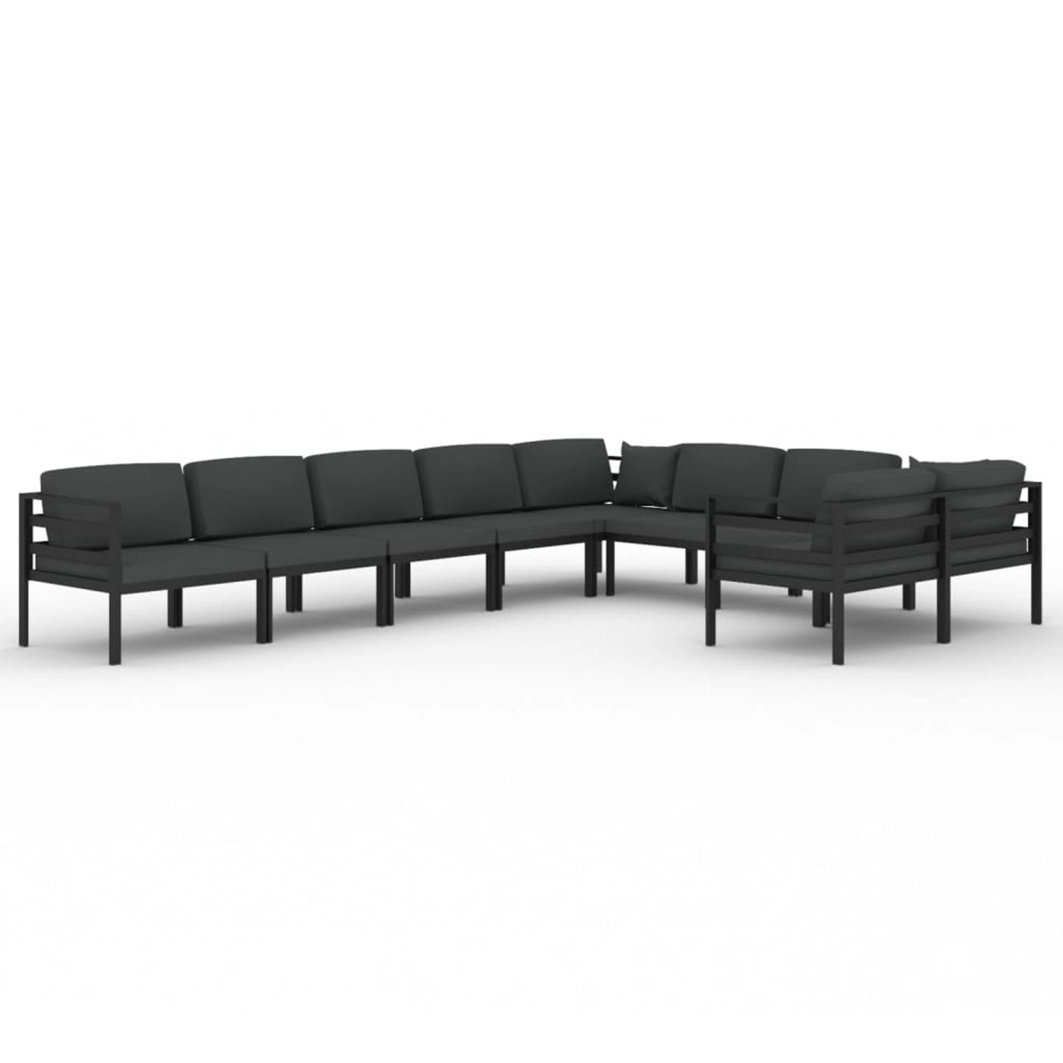 Vidaxl 9-tlg. Garten-lounge-set Mit Kissen Aluminium Anthrazit günstig online kaufen