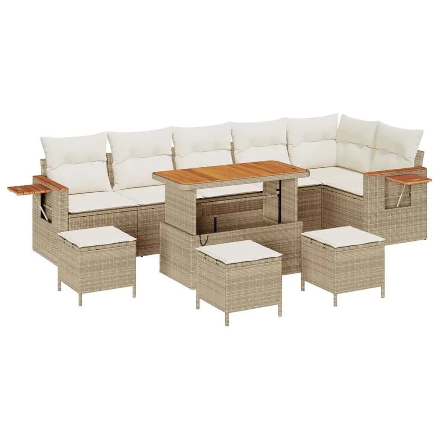 vidaXL Gartensofa-set mit Kissen 10-Tlg Beige und Creme 3363201 günstig online kaufen