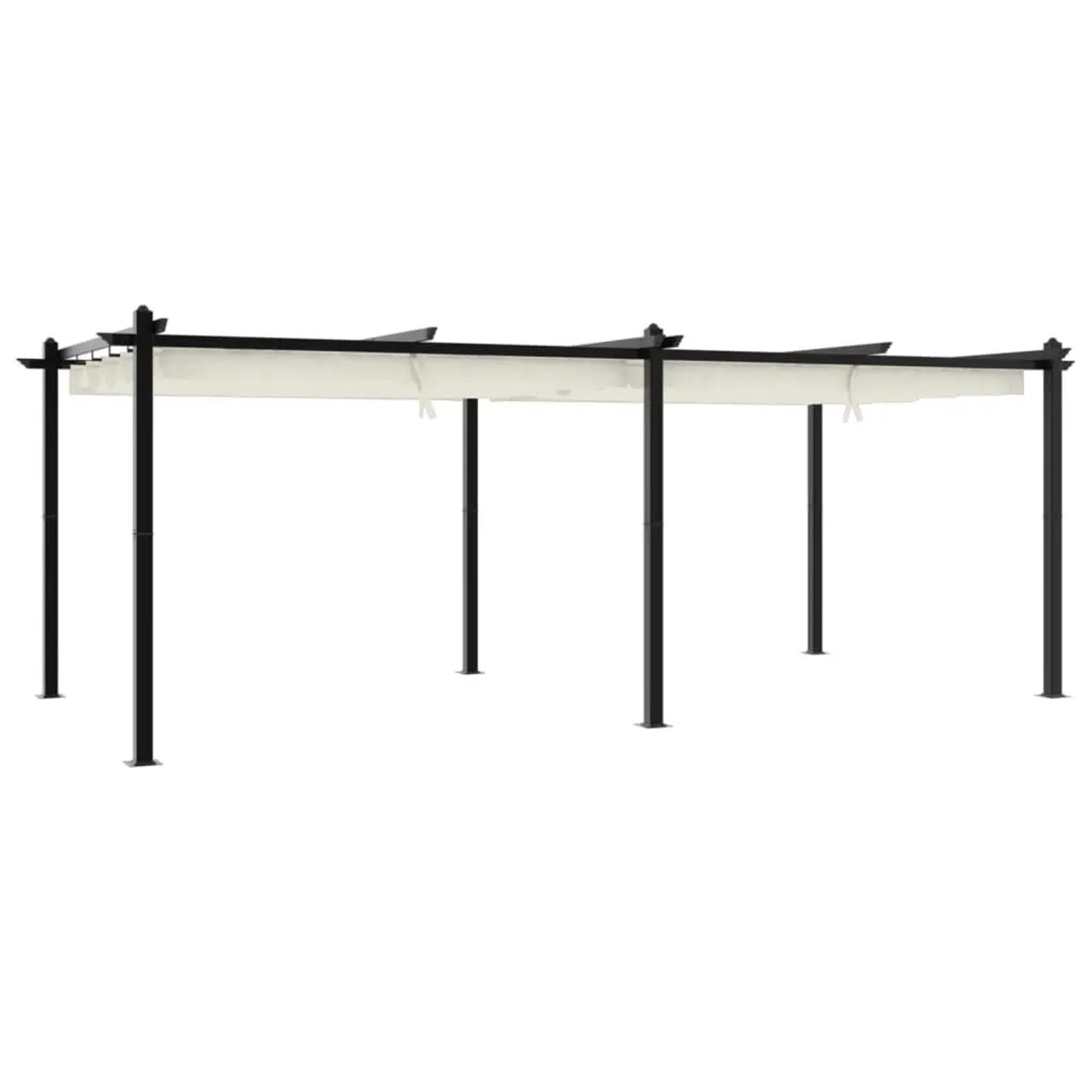 vidaXL Gartenpavillon mit Ausziehbarem Dach Creme 3x6 m Aluminium 3217061