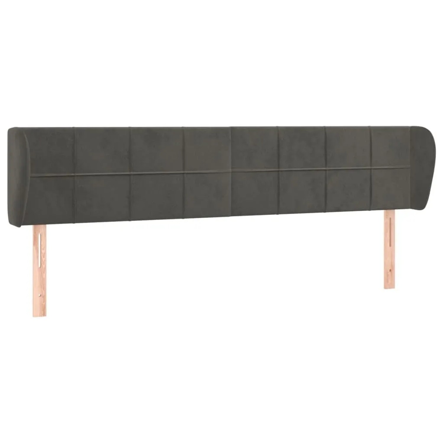 vidaXL Kopfteil mit Ohren Dunkelgrau 183x23x78/88 cm Samt 3117205