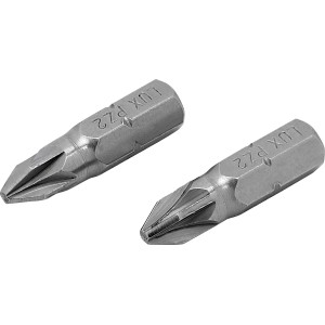 2er-Set LUX Edelstahl Bit Comfort PZ2 für Kreuzschlitzschrauben.