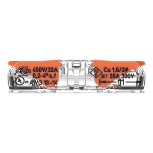 Wago Durchgangsverbinder, transparent, für 0,2-4 mm² Kabel, 10er-Set.