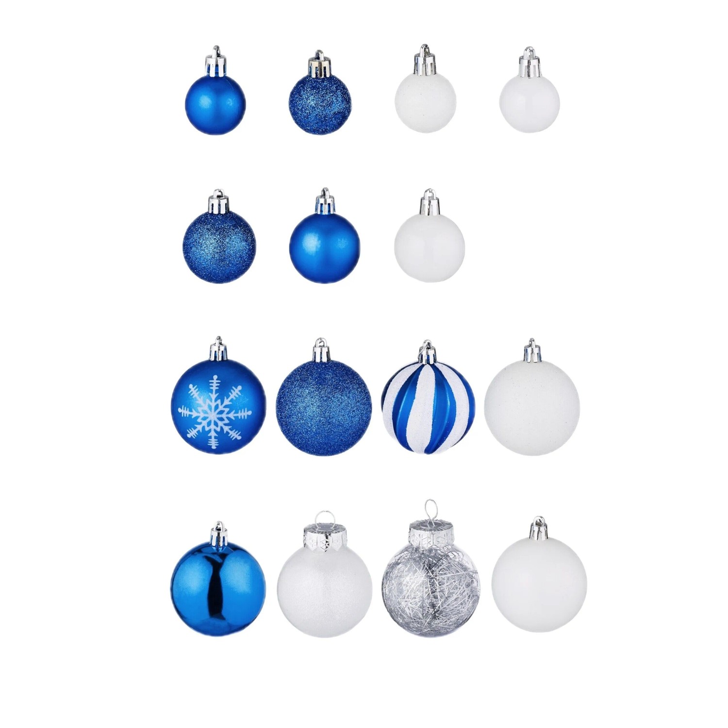 Relaxdays Weihnachtskugeln Kunststoff Blau Matt Glänzend Glitzernd 101er Set