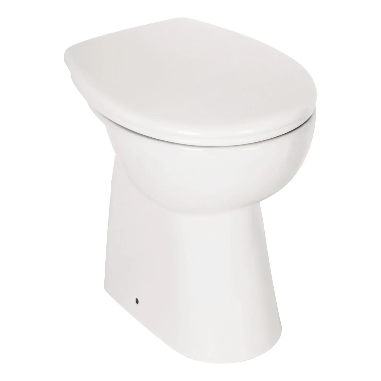 Calmwaters Stand-WC Elements Wellness 7cm Erhöht Spülrandlos Set WC-Sitz Absenkautomatik Weiß 07AB3134